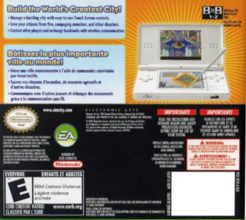 SimCity DS (USA) (En,Fr,De,Es,It,Nl) box cover back